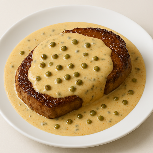 Pepper Steak With Chips And Salad 