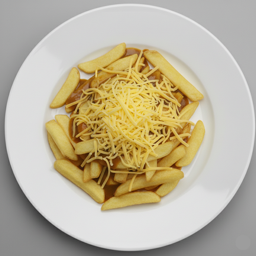 Chips Cheese And Curry Sauce 